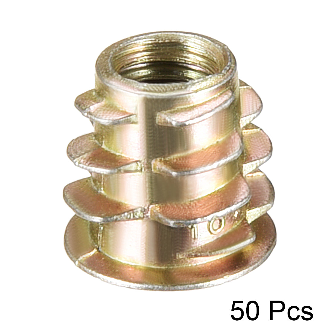 uxcell Uxcell Threaded Insert Nuts Zinc Alloy Hex Socket M6 Internal Threads 10mm Length 50pcs