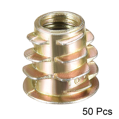 Harfington Uxcell Threaded Insert Nuts Zinc Alloy Hex Socket M6 Internal Threads 10mm Length 50pcs