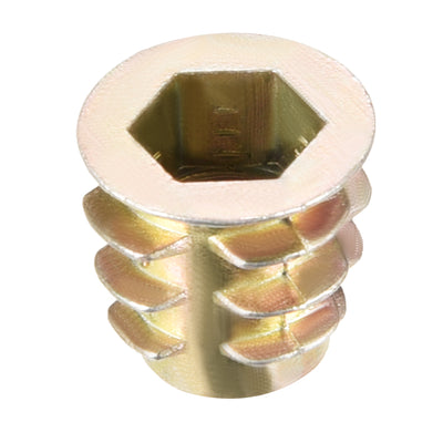 Harfington Uxcell Threaded Insert Nuts Zinc Alloy Hex Socket M6 Internal Threads 10mm Length 50pcs