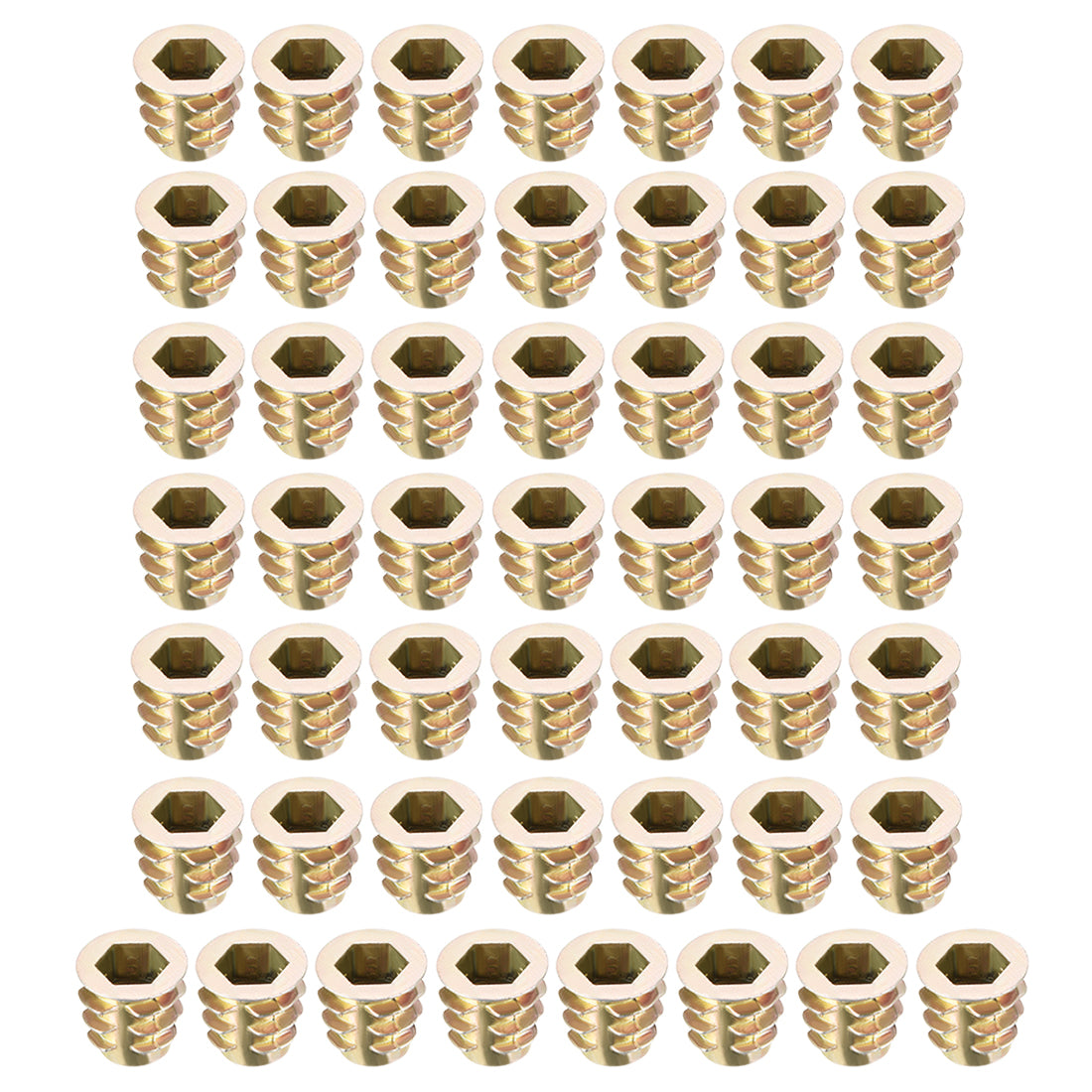 uxcell Uxcell Threaded Insert Nuts Zinc Alloy Hex Socket M6 Internal Threads 10mm Length 50pcs