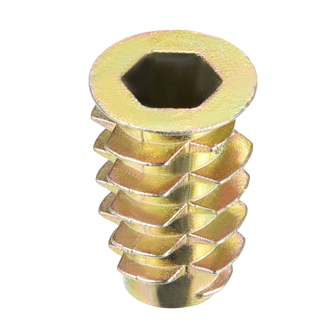 uxcell Uxcell Threaded Insert Nuts Zinc Alloy Hex Socket M6 Internal Threads 18mm Length 20pcs