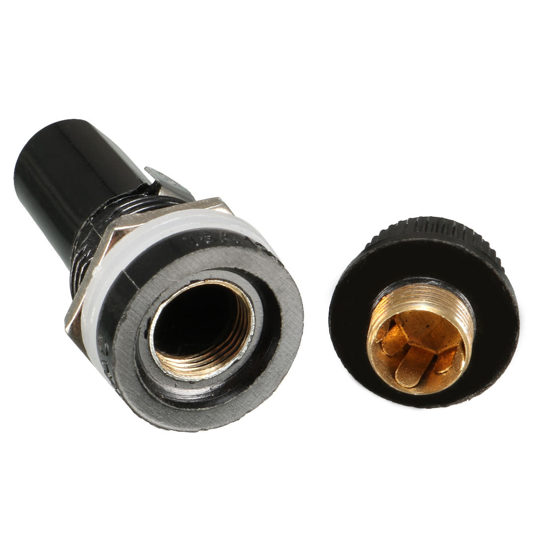 Harfington 2pcs AC 10A 250V 6mm x 30mm Black Electrical Panel Mounted Screw Cap Fuse Holder