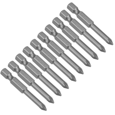 uxcell Uxcell 10pcs 50mm 1/4" Hex Shank 4.5mm PH1 Magnetic Phillips Head Screwdriver Bits S2
