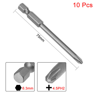 Harfington Hex Shank Magnetic Phillips Head Screwdriver Bits S2 Alloy Steel
