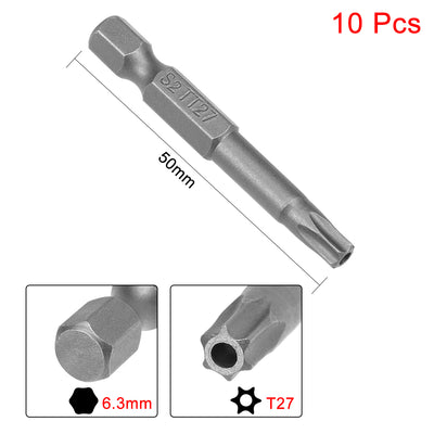 Harfington Uxcell S2 1/4" Hex Magnetic Torx Head Screwdriver Bits