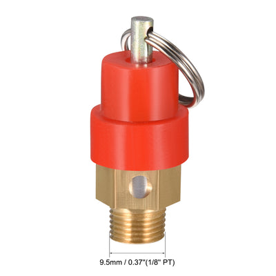 Harfington Uxcell 1/8" Thread Pressure Relief Valve for Air Compressor Red Gold Tone w Split Ring
