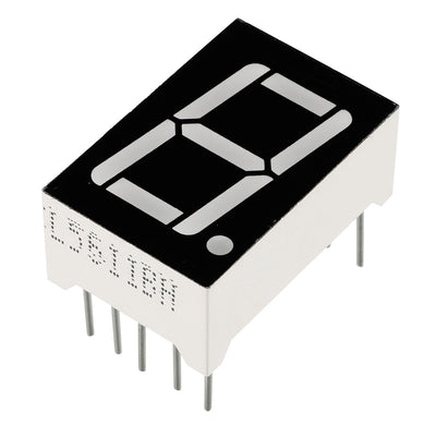 Harfington Uxcell Common Anode 10 Pin 1 Bit 7 Segment 0.75 x 0.5 x 0.31 Inch 0.5" Red LED Display Digital Tube 10pcs