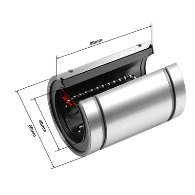 Harfington Uxcell LM40UUOP Linear Ball Bearings Open Type, 40mm Bore Dia, 60mm OD, 80mm Length 1Pcs