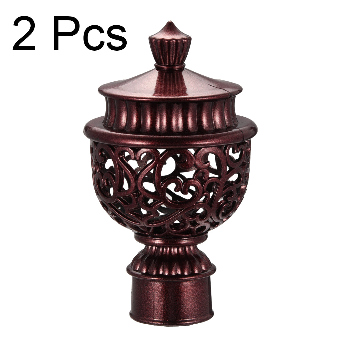 uxcell Uxcell Curtain Rod Cap Finials Plastic Vintage for 28mm Dia Rod Red 66 x 115mm 2 Pcs