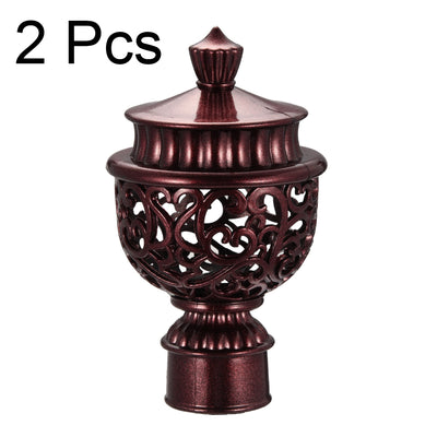 Harfington Uxcell Curtain Rod Cap Finials Plastic Vintage for 28mm Dia Rod Red 66 x 115mm 2 Pcs