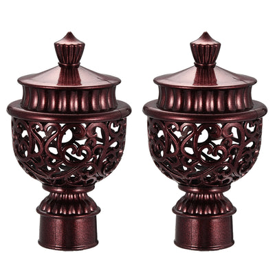 uxcell Uxcell Curtain Rod Cap Finials Plastic Vintage for 28mm Dia Rod Red 66 x 115mm 2 Pcs