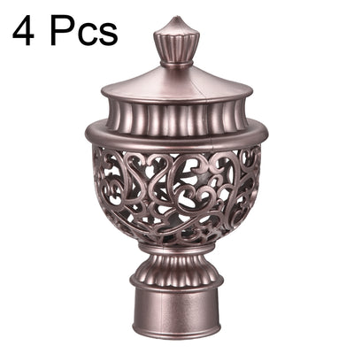 Harfington Uxcell Curtain Rod Cap Finials Plastic for 28mm Dia Rod Rose Gold Tone 66 x 115mm 4 Pcs