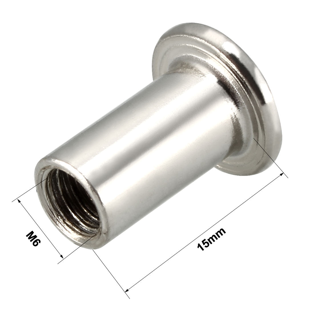 uxcell Uxcell M6x15mm Hex Socket Head Insert Nut Screw Post Sleeve Nut for Furniture 20pcs