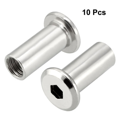 Harfington Uxcell M8x20mm Hex Socket Head Insert Nut Screw Post Sleeve Nut for Furniture 10pcs