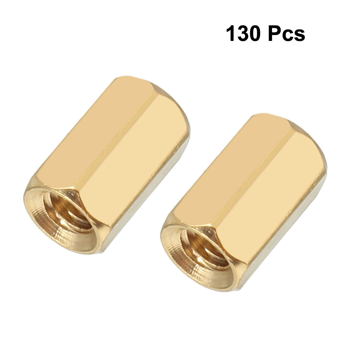 Harfington 130pcs Brass Straight PCB Pillar Female Thread Hex Standoff Spacer M3x5x8mm