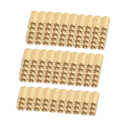 Harfington 130pcs Brass Straight PCB Pillar Female Thread Hex Standoff Spacer M3x5x8mm