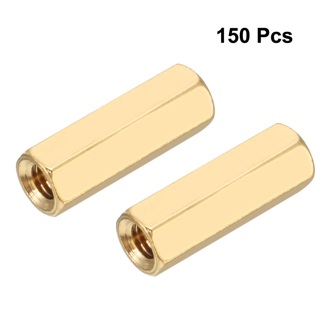 Harfington 150pcs Brass Straight PCB Pillar Female Thread Hex Standoff Spacer M3x5x14mm