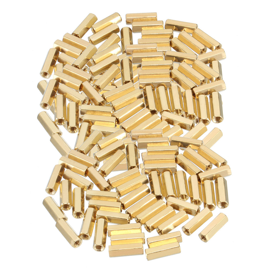 Harfington 150pcs Brass Straight PCB Pillar Female Thread Hex Standoff Spacer M3x5x14mm
