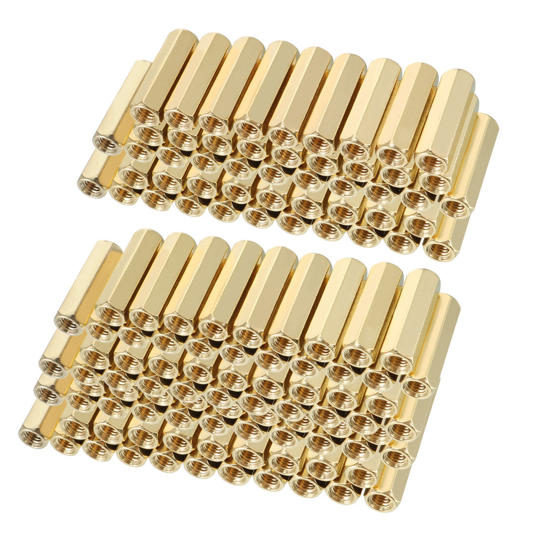 uxcell Uxcell 120pcs Brass Straight PCB Pillar Female Thread Hex Standoff Spacer M3x5x16mm