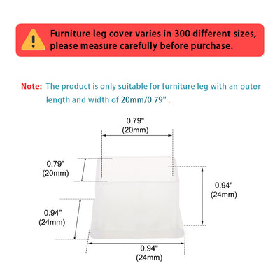 Harfington Uxcell Clear PVC Table Leg Caps End Tip Feet Cover Furniture Floor Protector 10pcs