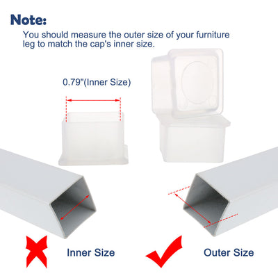 Harfington Uxcell Clear PVC Table Leg Caps End Tip Feet Cover Furniture Floor Protector 10pcs