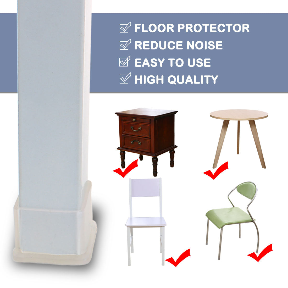 uxcell Uxcell Clear PVC Table Leg Caps End Tip Feet Cover Furniture Floor Protector 10pcs
