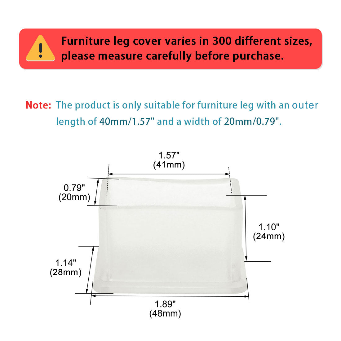 uxcell Uxcell Clear PVC Table Desk Leg Caps Feet Cover Furniture Slider Floor Protector 8pcs