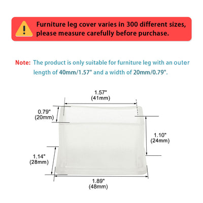 Harfington Uxcell Clear PVC Table Desk Leg Caps Feet Cover Furniture Slider Floor Protector 8pcs
