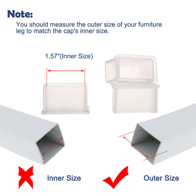 Harfington Uxcell Clear PVC Table Desk Leg Caps Feet Cover Furniture Slider Floor Protector 8pcs