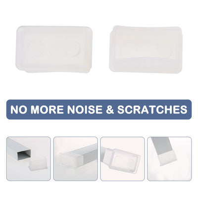Harfington Uxcell Clear PVC Table Desk Leg Caps Feet Cover Furniture Slider Floor Protector 8pcs