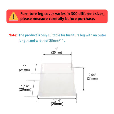 Harfington Uxcell Clear PVC Chair Leg Caps Pads Feet Cover Furniture Slider Floor Protector 4pcs