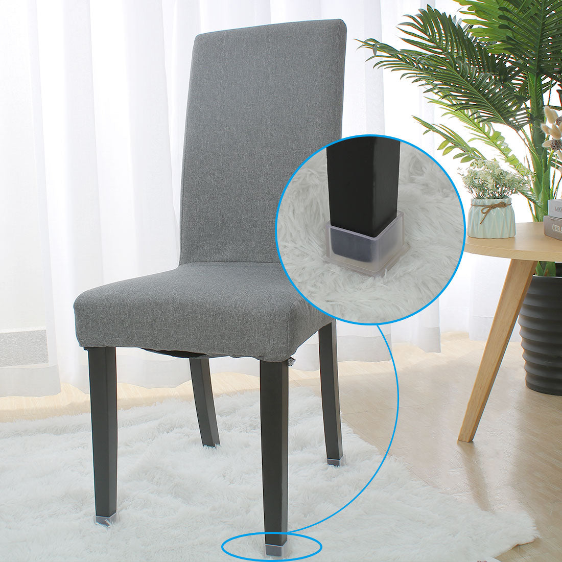 uxcell Uxcell Clear PVC Chair Leg Caps Pads Feet Cover Furniture Slider Floor Protector 4pcs