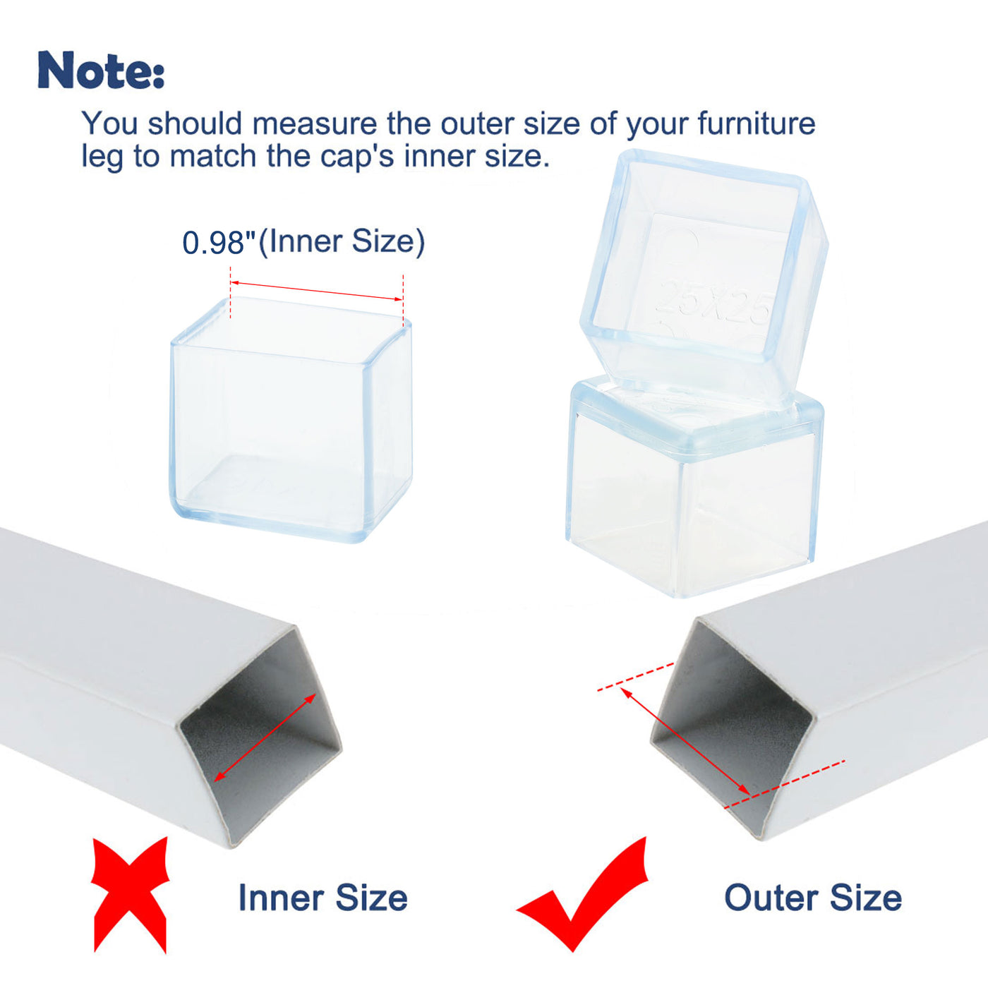 uxcell Uxcell Clear PVC Chair Leg Caps End Tip Feet Cover Furniture Glide Floor Protector 24pcs Reduce Noise Prevent Scratch