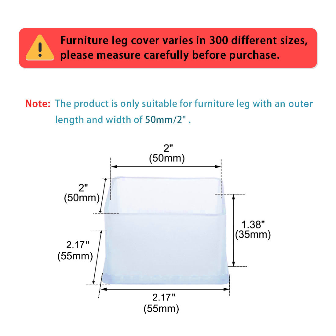 uxcell Uxcell Clear PVC Table Leg Caps End Tip Feet Cover Furniture Floor Protector 10pcs