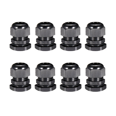 Harfington Uxcell Cable Gland Waterproof Plastic Conenector Adjustable Locknut 8 Pcs