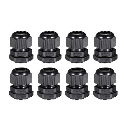 Harfington Uxcell Cable Gland Waterproof Plastic Conenector Adjustable Locknut 8 Pcs