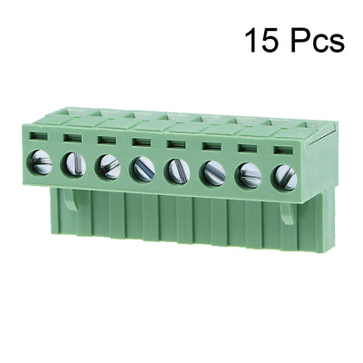 Harfington Plastic 2-8P Silver Tone Insert-In PCB Angle Terminal Blocks
