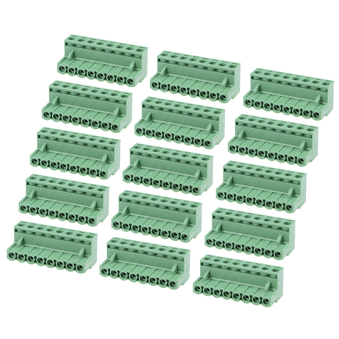 Harfington Plastic 2-8P Silver Tone Insert-In PCB Angle Terminal Blocks