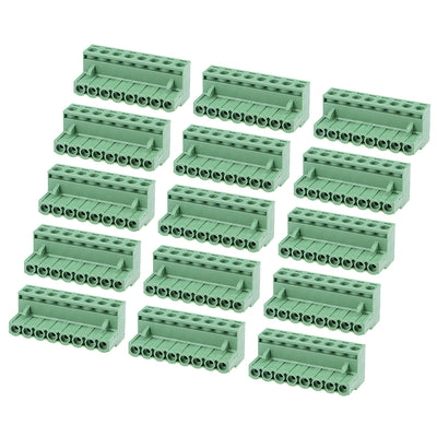 Harfington Plastic 2-8P Silver Tone Insert-In PCB Angle Terminal Blocks