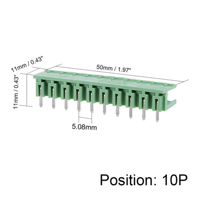 Harfington Plastic 2-8P Silver Tone Insert-In PCB Angle Terminal Blocks