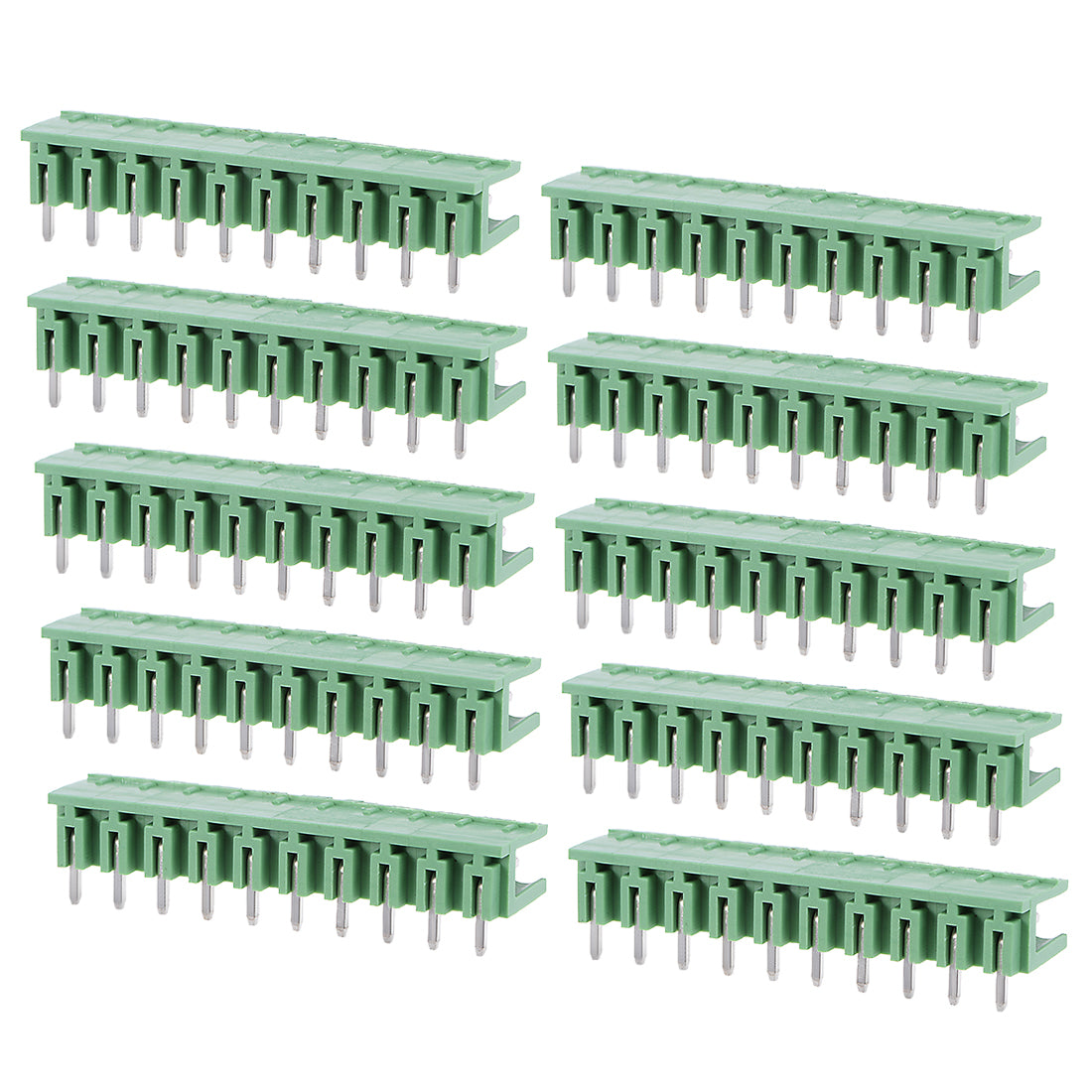 Harfington Plastic 2-8P Silver Tone Insert-In PCB Angle Terminal Blocks