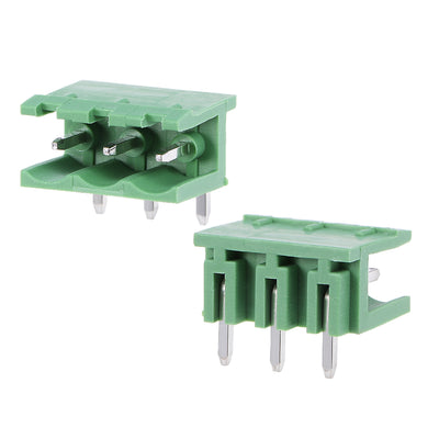 Harfington Plastic 2-8P Silver Tone Insert-In PCB Angle Terminal Blocks