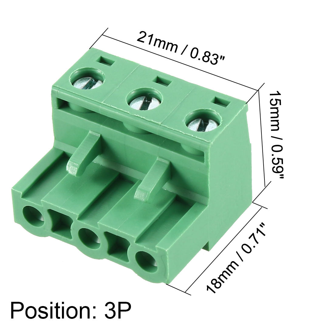 Harfington Plastic 2-10P 15A 7.62mm Insert-In PCB Angle Terminal Blocks