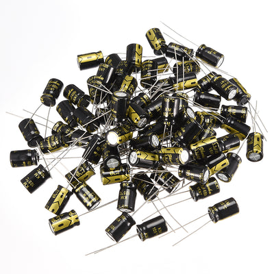 Harfington Uxcell Aluminum Radial Electrolytic Capacitor with 3.3uF 400V 105 Celsius Life 2000H 8 x 12 mm Black 80pcs