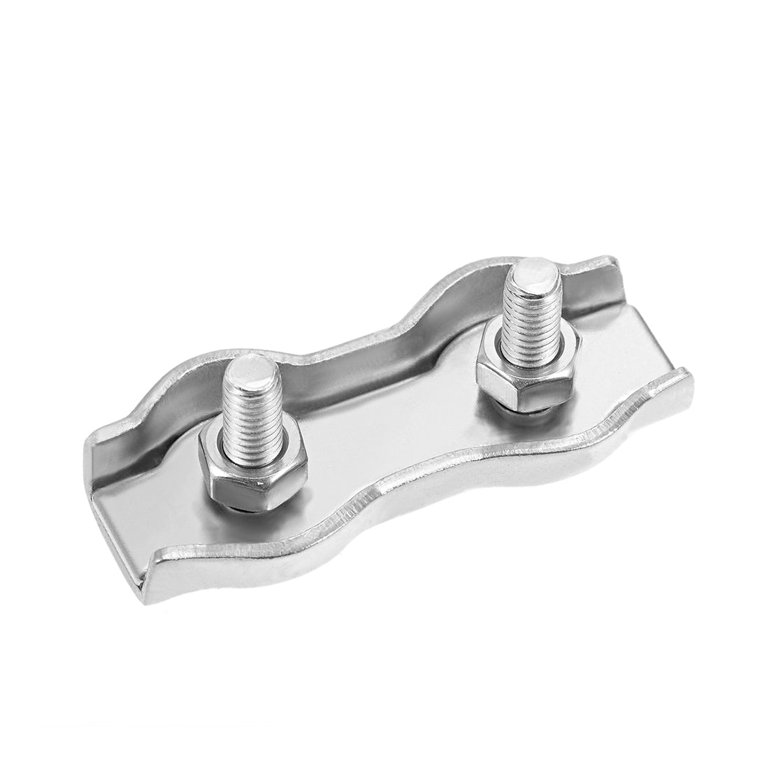 Harfington 304 Stainless Steel Duplex Wire Rope Clip Cable Clamp Suit For 4mm-5mm Rope