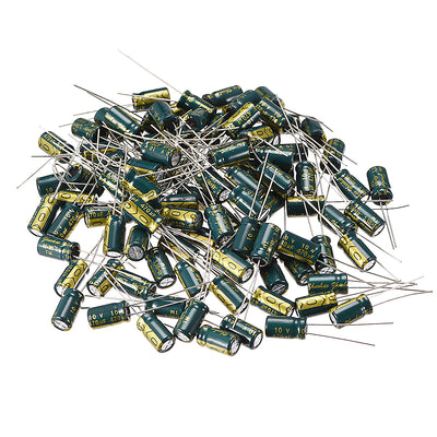 uxcell Uxcell Aluminum Radial Electrolytic Capacitor Low ESR Green with 470UF 10V 105 Celsius Life 3000H 6 x12 mm High Ripple Current,Low Impedance 100pcs