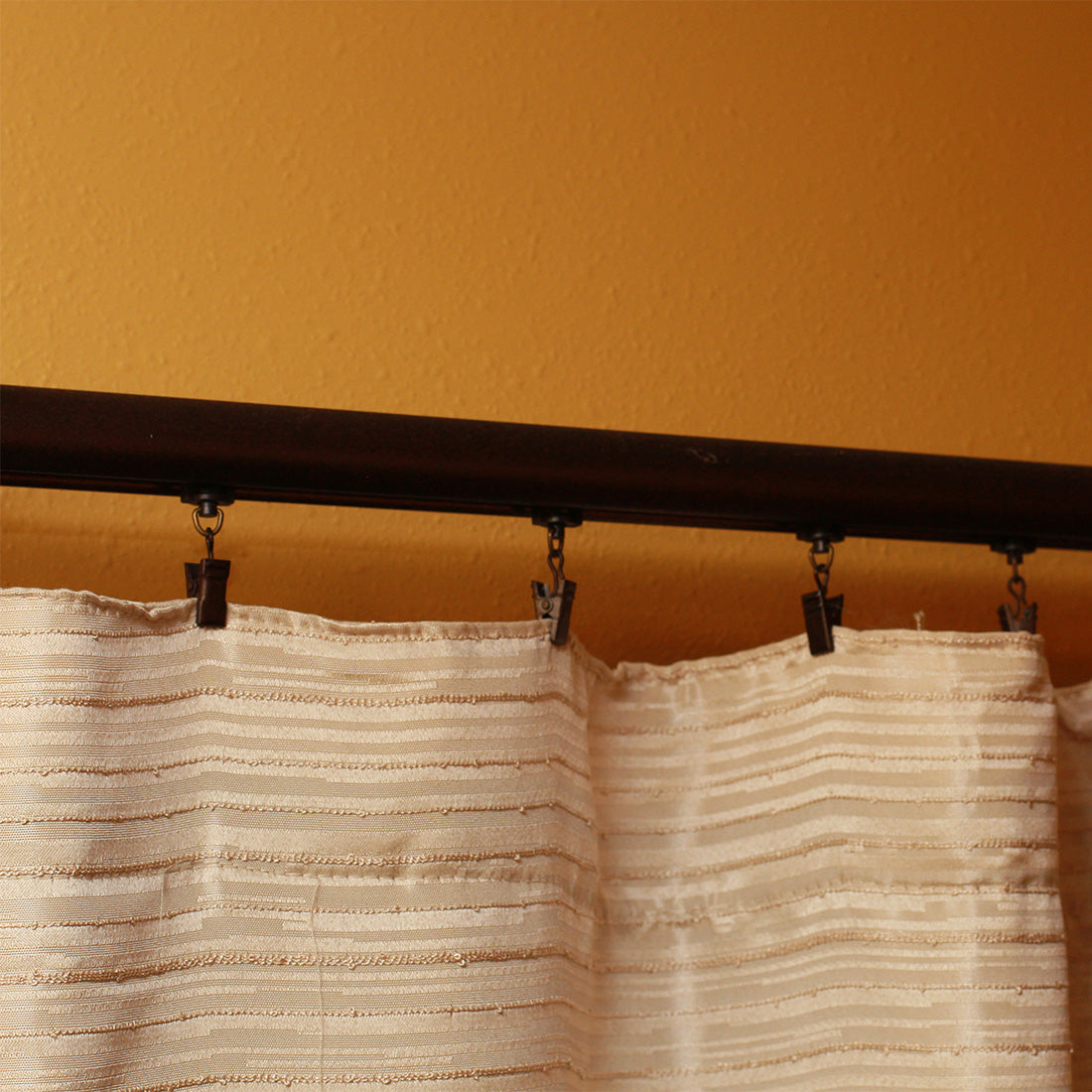 uxcell Uxcell Curtain Clip Rings with Hooks Metal 1 Inch Inner Dia 3.5mm Thickness Drapery Ring for Window Curtain Rods Bronze Tone 10 Pcs