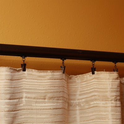 Harfington Uxcell Curtain Clip Rings with Hooks Metal 1 Inch Inner Dia 3.5mm Thickness Drapery Ring for Window Curtain Rods Bronze Tone 10 Pcs