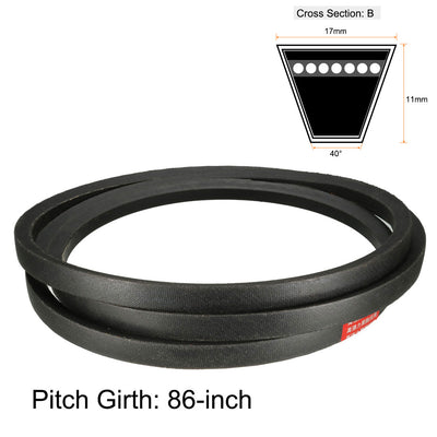 Harfington Uxcell B-86 V-Belts 86" Pitch Length, B-Section Rubber Drive Belt