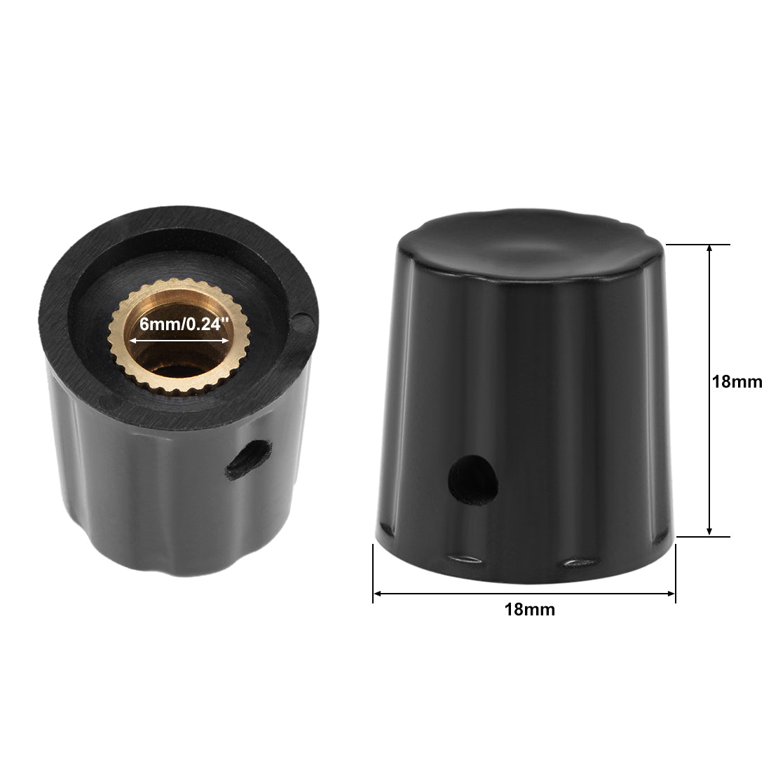 uxcell Uxcell 20 Pcs 18x18mm Plastic Potentiometer Volume Control Rotary Knob K16-1 Black